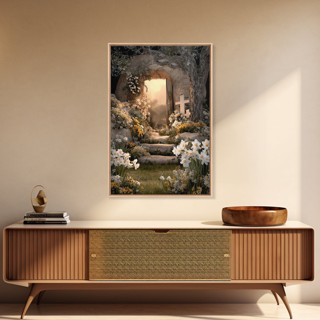 Eternal Promise | Framed Canvas Print | Christian Wall Art | Jesus Painting Canvas | Christian Christmas Art | Christian Decor