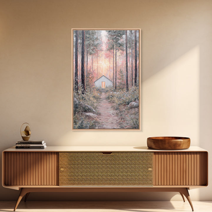 The Forest Chapel – Framed Canvas Print – Christian Wall Art – Christian Art Canvas – Subtle Christian Art – Christian Decor – Christmas Ar