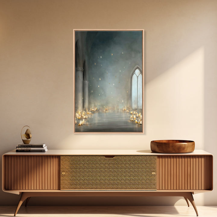 Star-Lit Chapel – Framed Canvas Print – Christian Art Canvas – Christian Decorations – Christian Wall Art – Modern Christian Art – Christma