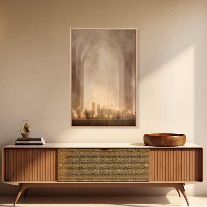 Altar Of Warmth – Framed Canvas Print – Christian Wall Art – Christian Art Canvas – Moody Christian Art – Vintage Christian Art – Christian