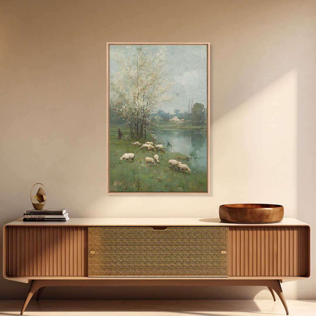 Pastoral Spring Blessing | Framed Canvas Print | Christian Wall Art | Christian Art Canvas | Pastoral Scenery | Subtle Christian Art | Chri