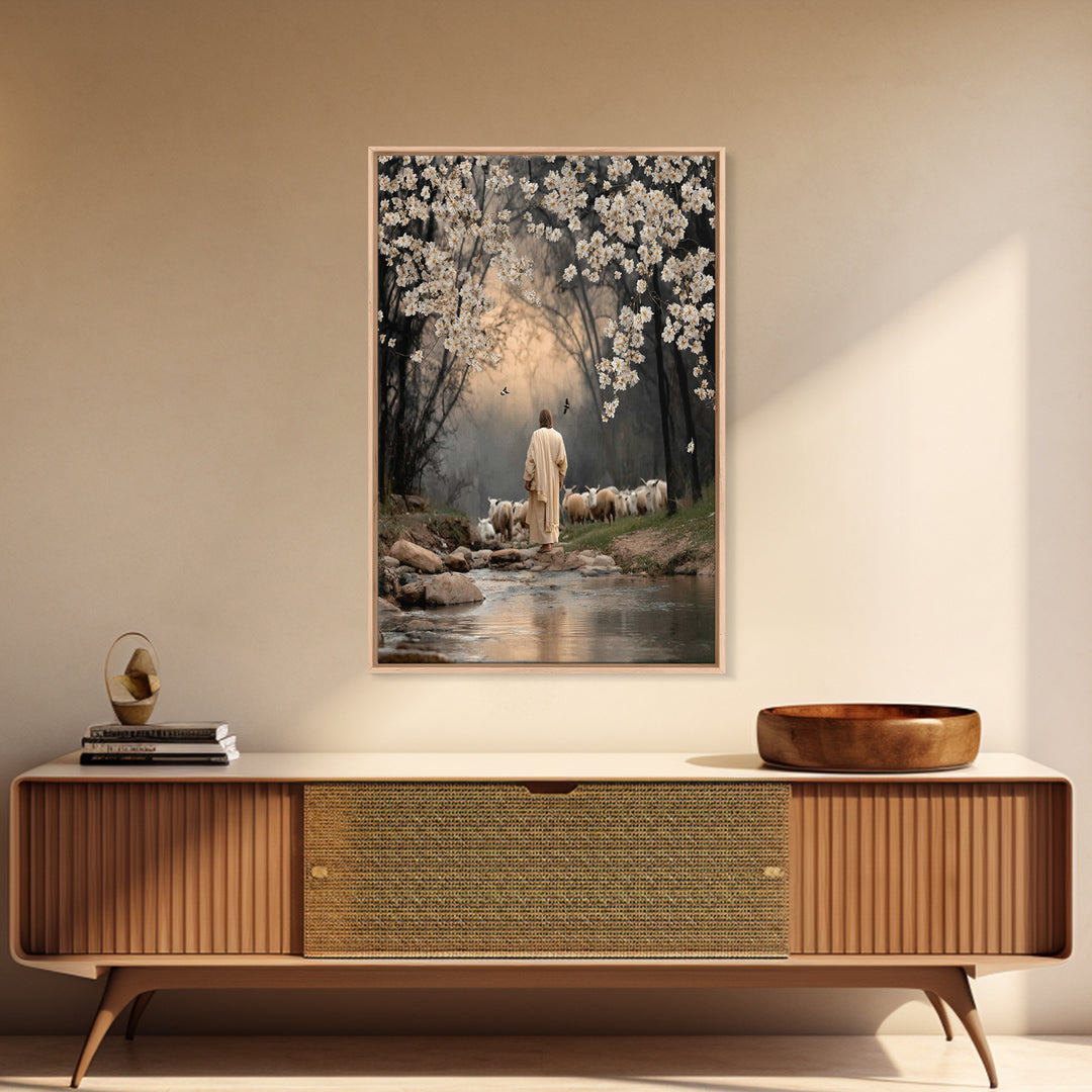 Divine Blossom Path, Framed Canvas Print, Christian Art Canvas, Christian Wall Art, Moody Christian Art, Christian Decor, Christian Gift