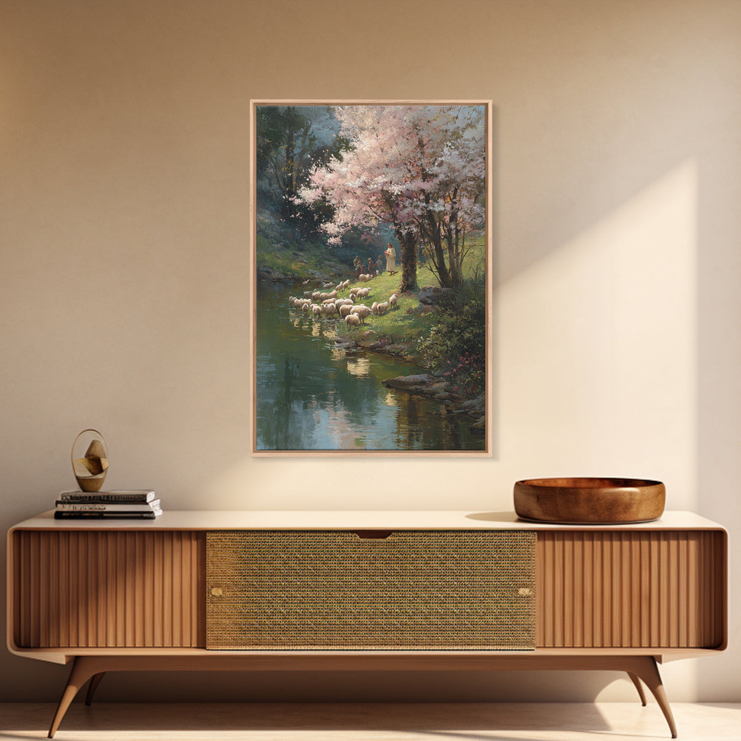 Blossoms Of Grace | Framed Canvas Print | Jesus Painting | Christian Wall Art | Christian Art Canvas | Christian Christmas Art