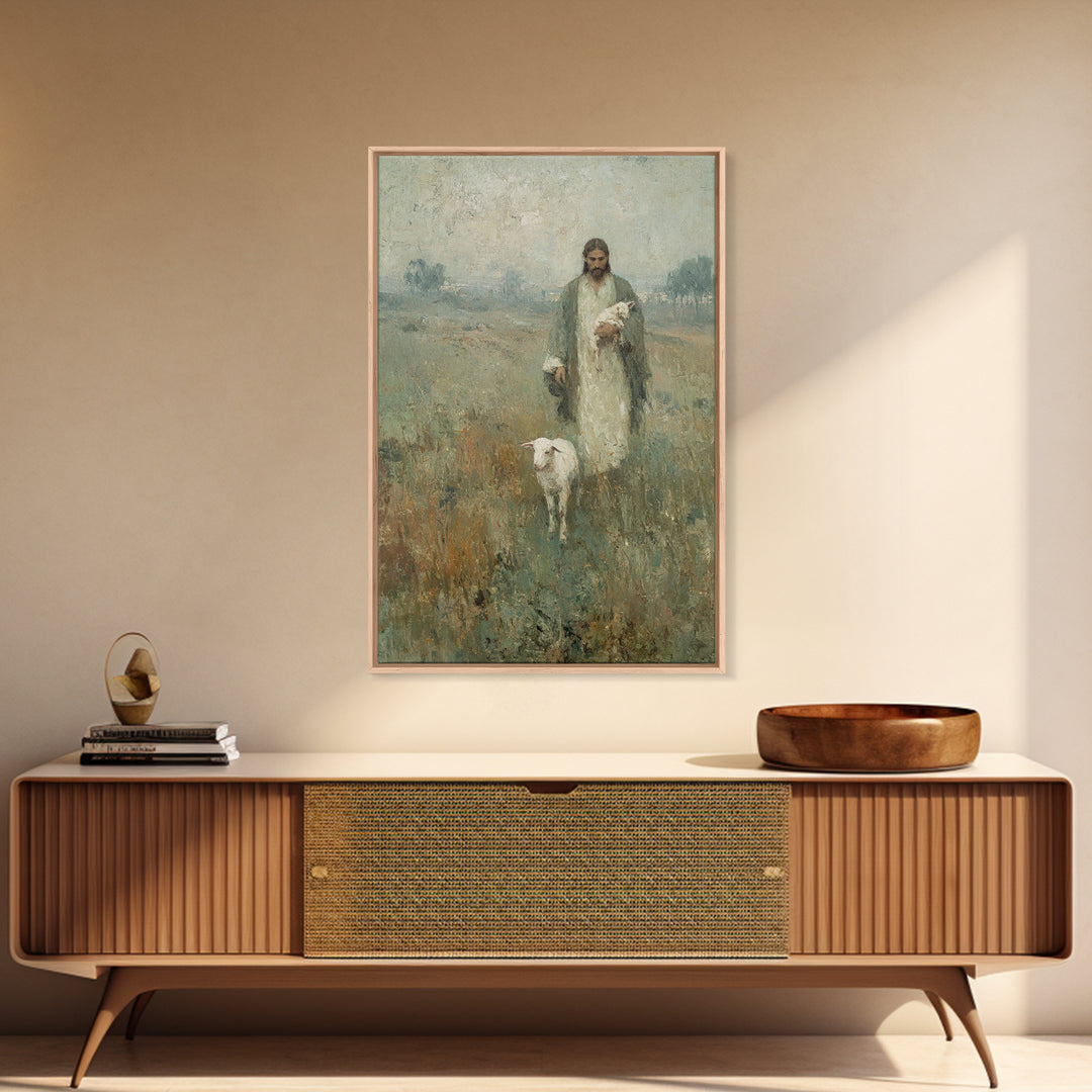 Fields Of Mercy | Framed Canvas Print | Christian Art Canvas | Jesus Painting | Christian Art | Christian Gift | Vintage Christian Art