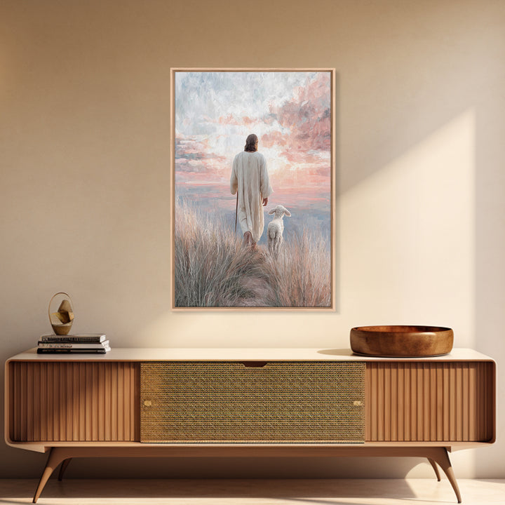 Guided By Light | Framed Canvas Print | Jesus Painting | Christian Art Canvas | Christian Christmas Art | Christian Decor