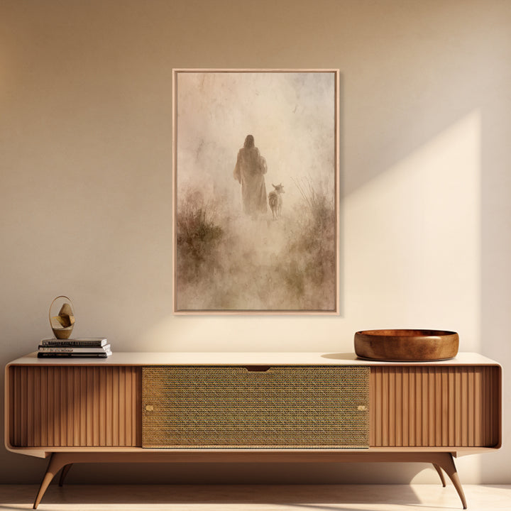 Peaceful Path | Framed Canvas Print | Christian Wall Art | Jesus Canvas Art | Christian Art Print | Subtle Christian Art