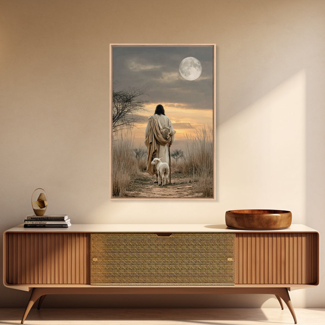 Sacred Stillness | Framed Canvas Print | Christian Art Print | Jesus Painting | Modern Christian Art | Christian Decor