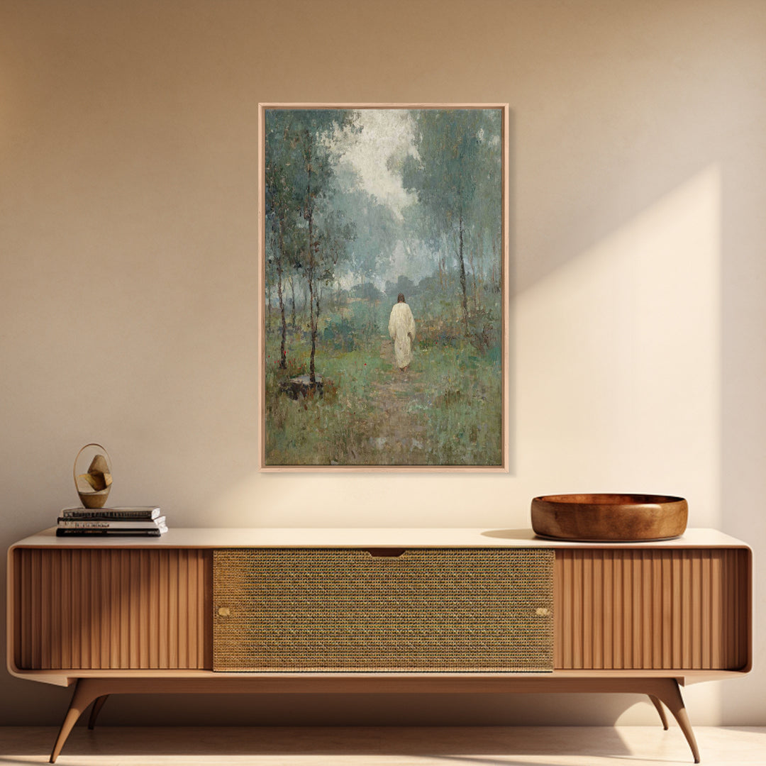 Peaceful Way – Framed Canvas Print – Christian Art – Christian Wall Art – Jesus Painting – Vintage Christian Art – Christian Gift Ideas