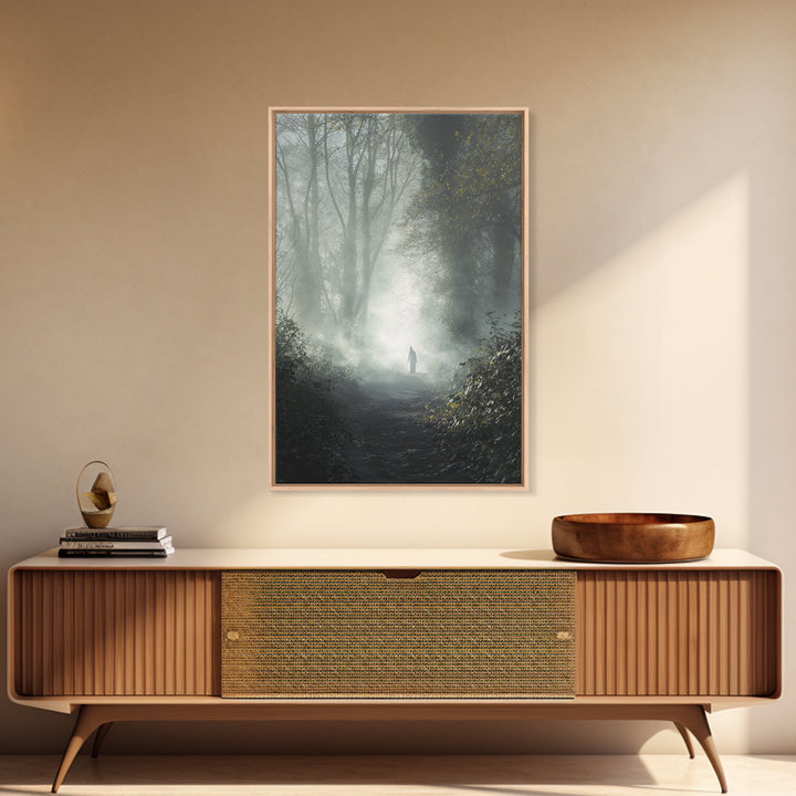 Sacred Stillness – Framed Canvas Print – Christian Art Canvas – Christian Wall Art – Jesus Painting – Blue Christian Art – Christian Decora