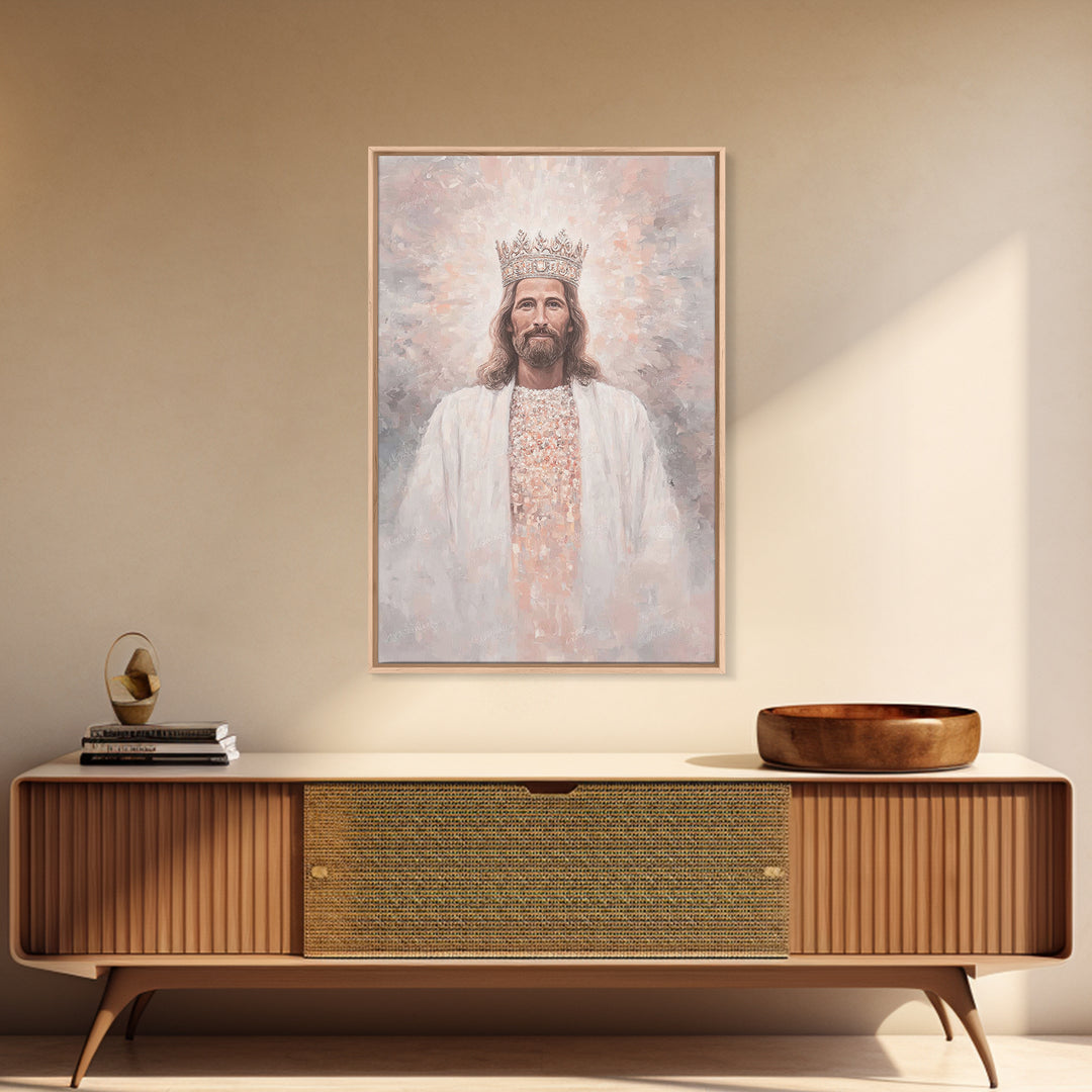 King Of Heaven – Framed Canvas Print – Christian Art Painting – Jesus Painting – Christian Wall Art – Framed Christian Art – Christian Chri