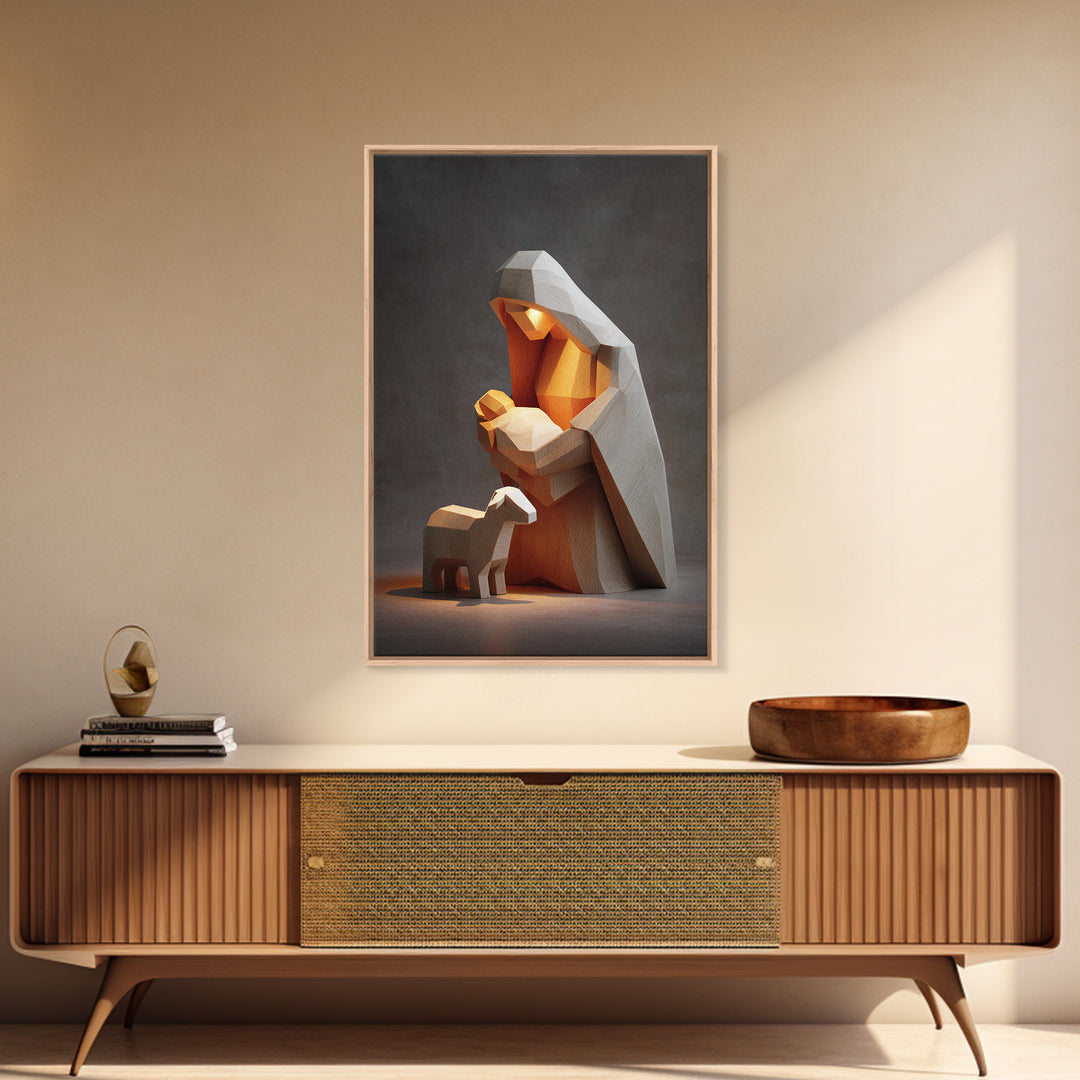 Gentle Hope Dawn - Framed Canvas Print - Jesus Painting - Christian Art Canvas - Christian Wall Art - Christian Christmas Art - Christian G