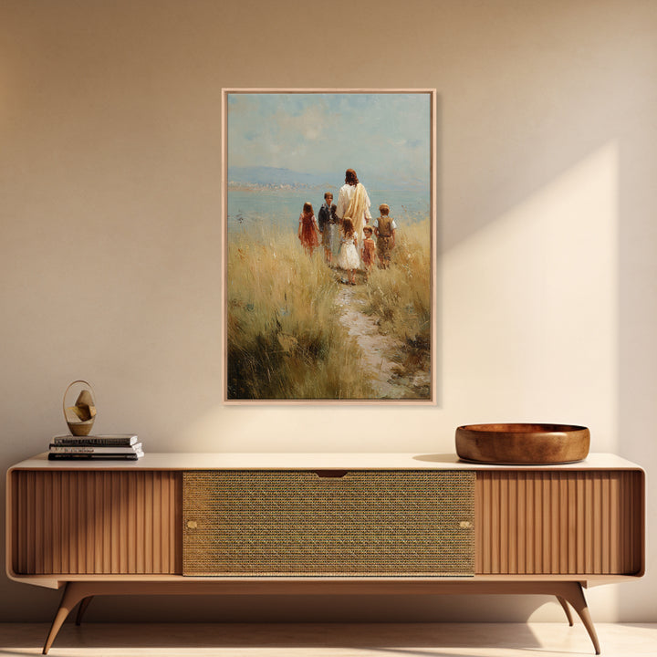 Hillside Light | Framed Canvas Print | Christian Art Canvas | Jesus Painting | Christian Wall Art | Christian Christmas Art | Christian Dec