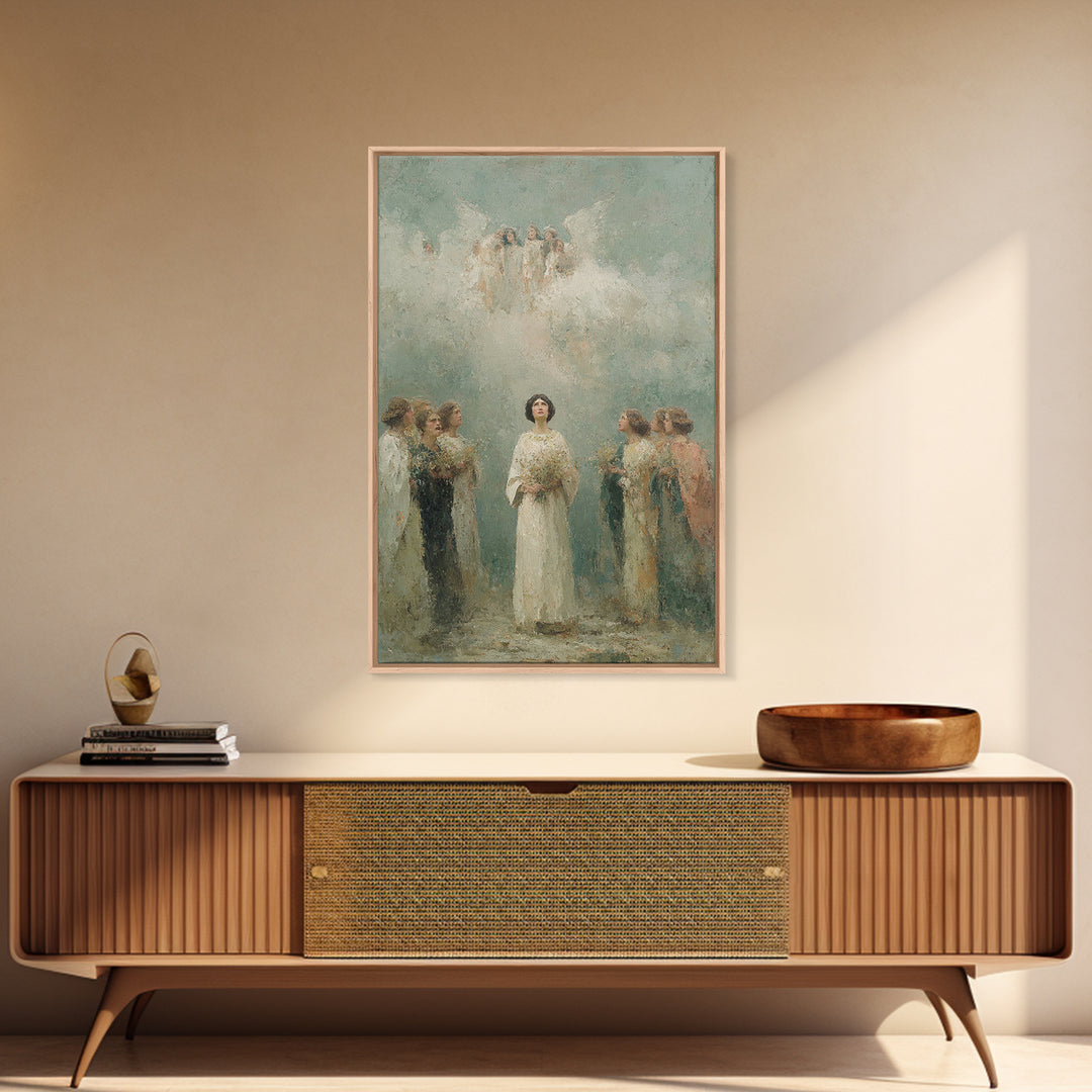 Angelic Chorus – Framed Canvas Print – Christian Art Canvas – Christian Paintings – Christian Wall Art – Christian Christmas Art – Framed C