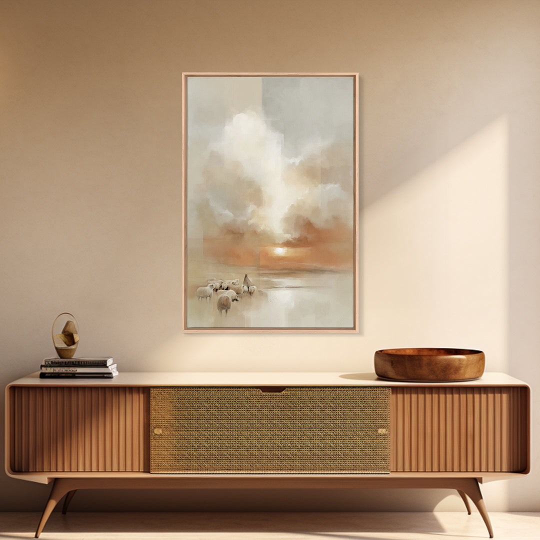 Heavenly Dawn – Framed Canvas Print – Christian Art Canvas – Christmas Wall Art – Christian Painting – Christian Decor – Subtle Christian A