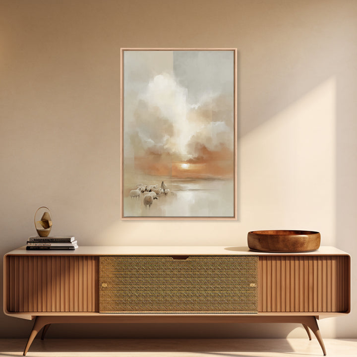 Heavenly Dawn – Framed Canvas Print – Christian Art Canvas – Christmas Wall Art – Christian Painting – Christian Decor – Subtle Christian A
