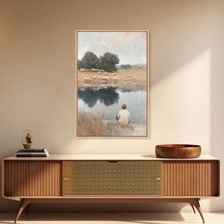 River Of Peace – Framed Canvas Print – Christian Art Canvas – Christian Wall Art – Subtle Christian Art – Christian Painting – Christian De