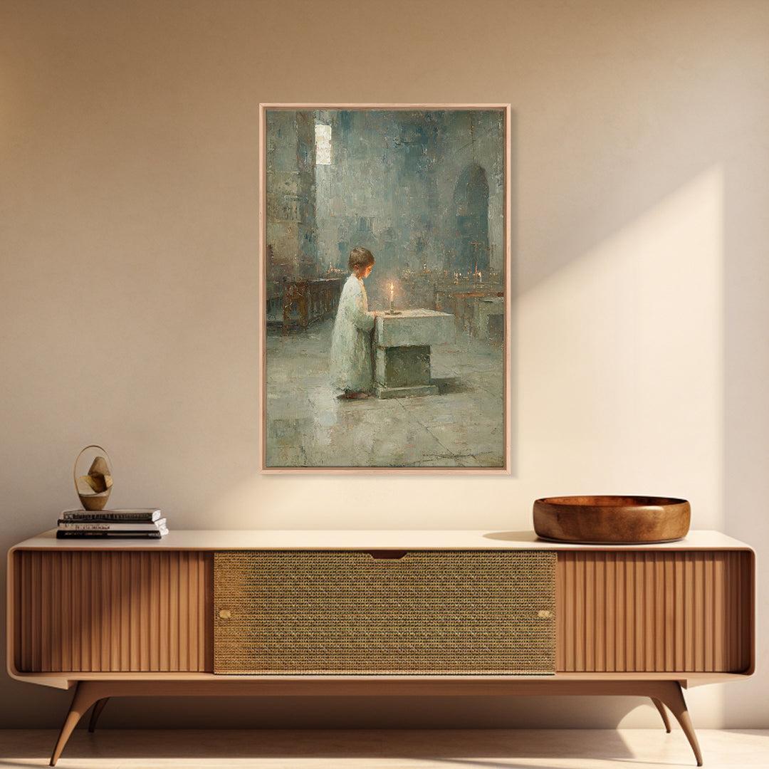 Sanctuary Light – Framed Canvas Print – Christian Art Canvas – Christian Wall Art – Moody Christian Art – Christian Paintings – Vintage Chr