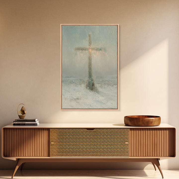 Snowfall Grace – Framed Canvas Print – Christian Christmas Art – Christian Wall Art – Christmas Art Prints – Christian Decor – Winter Chris