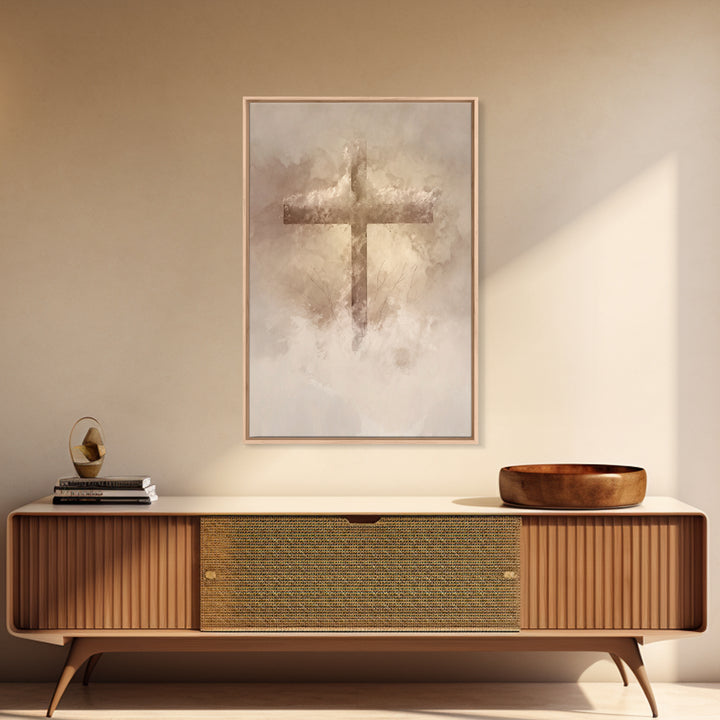 Sacred Stillness – Framed Canvas Print – Minimalist Christian Art – Christian Wall Art – Christian Art Canvas – Christian Gift Ideas – Chri