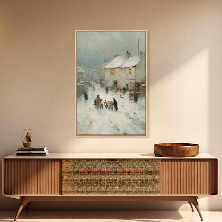 Gentle Gathering – Framed Canvas Print – Christian Art Painting – Vintage Christian Art – Christian Wall Art – Subtle Christian Art – Chris