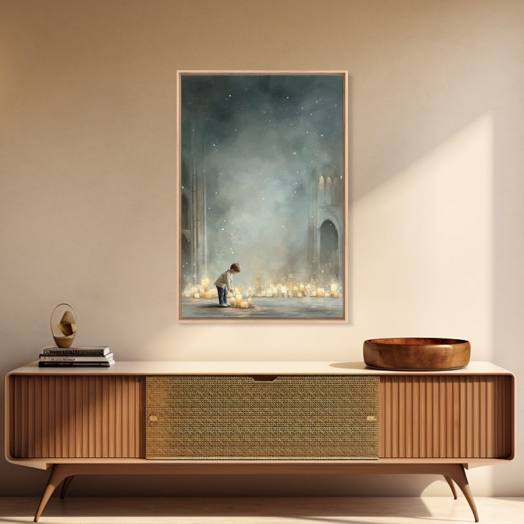 Heavenly Dawn – Framed Canvas Print – Christian Wall Art – Christian Christmas Art – Christian Art Canvas – Modern Christian Art – Christia