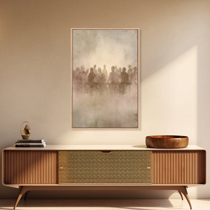 Communion Shadows – Framed Canvas Print – Moody Christian Art – Jesus Painting – Christian Wall Art – Abstract Christian Art – Christian Ar