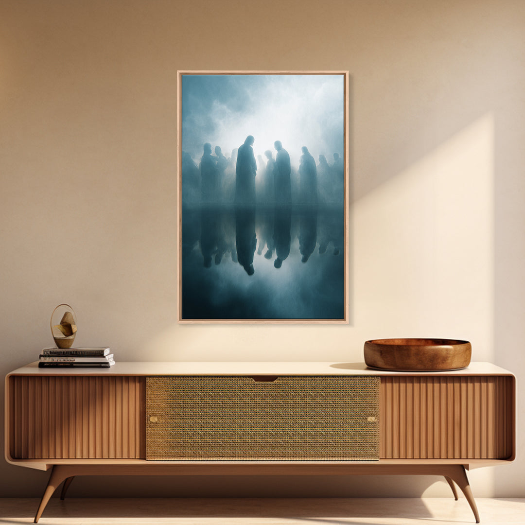 Clouds Of Communion, Framed Canvas Print, Christian Wall Art, Christian Art Canvas, Jesus Painting, Moody Christian Art, Abstract Christian