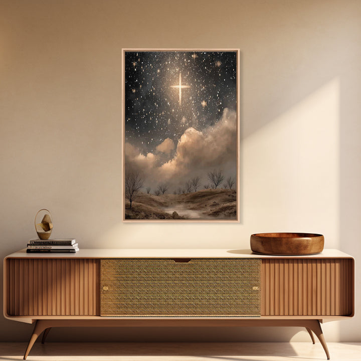 Star of Peace - Framed Canvas Print - Christian Art Canvas - Christian Wall Art - Christian Christmas Art - Christian Gift Ideas - Jesus Pa