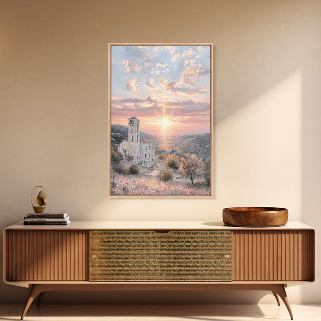 Morning Chapel Light – Framed Canvas Print – Christian Wall Art – Christian Art Canvas – Christian Art Print – Christian Paintings – Christ