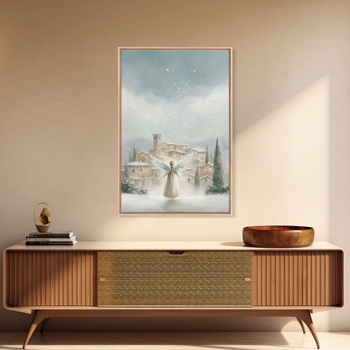 Angel Of Peace – Framed Canvas Print – Christian Christmas Art – Christian Wall Art – Christmas Wall Art – Christian Art Canvas – Modern Ch