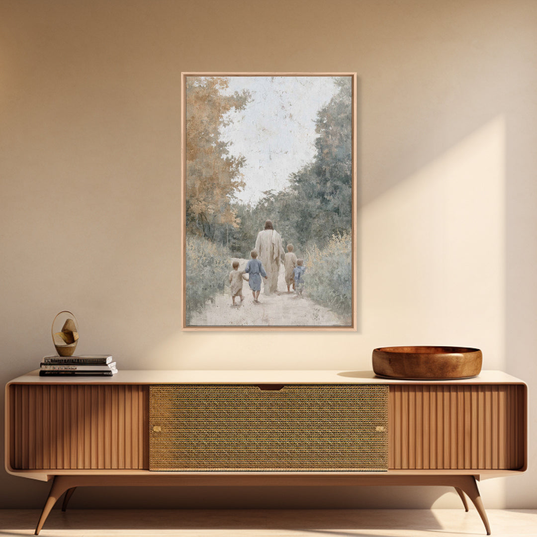Autumn Light Mercy, Framed Canvas Print, Christian Art Canvas, Jesus Painting, Christian Wall Art, Christian Christmas Art, Christian Decor