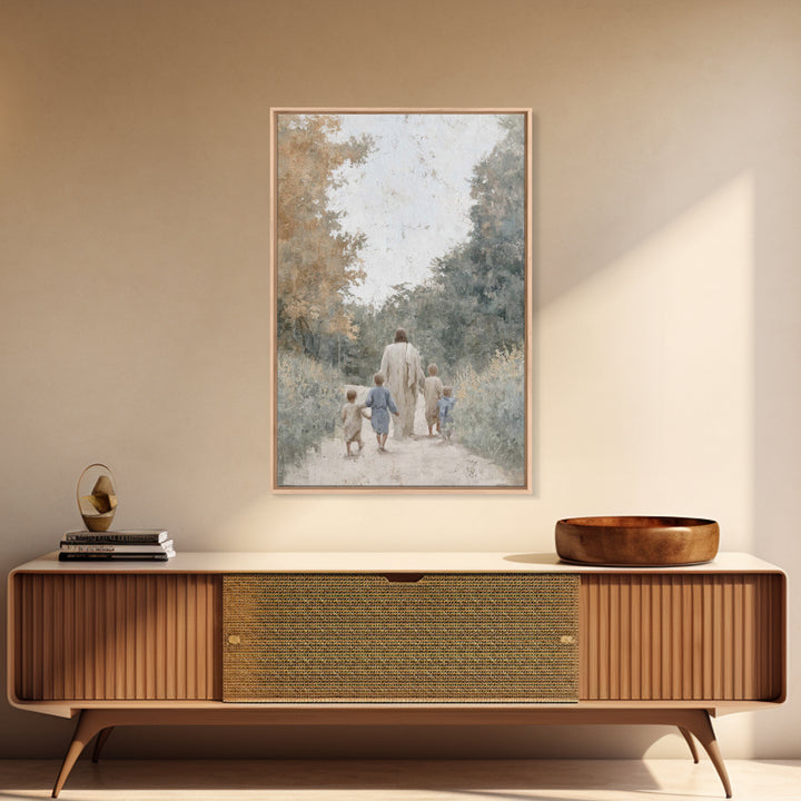 Autumn Light Mercy, Framed Canvas Print, Christian Art Canvas, Jesus Painting, Christian Wall Art, Christian Christmas Art, Christian Decor