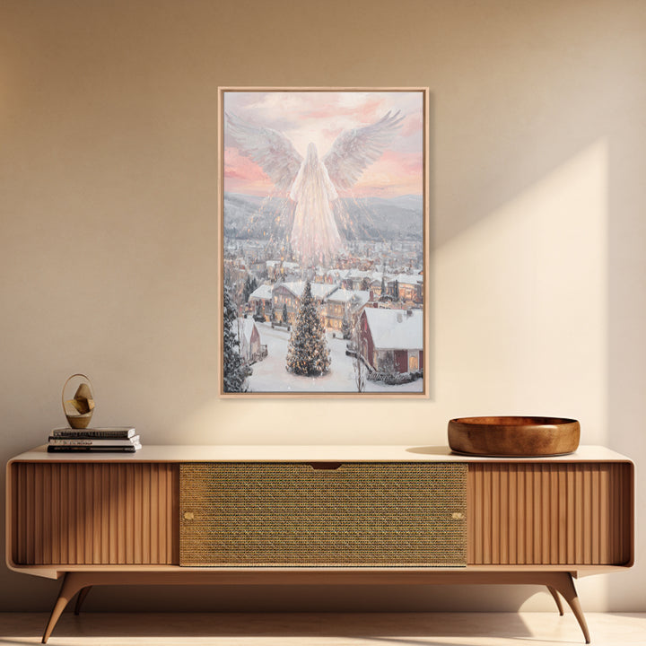 Guardian Over Bethlehem – Framed Canvas Print – Christmas Art – Christian Art Canvas – Christian Wall Art – Framed Christmas Art – Christia