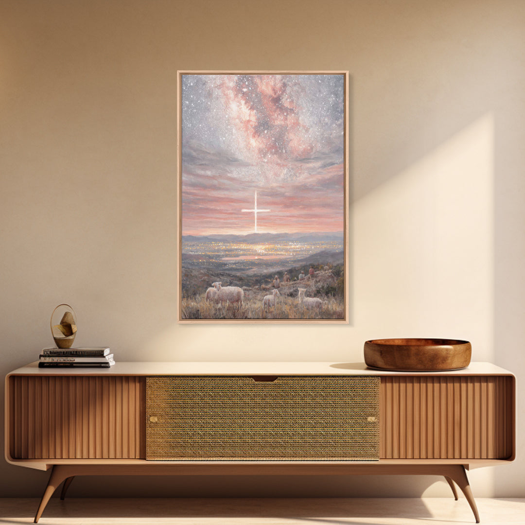 Guiding Light Wonder – Framed Canvas Print – Christian Wall Art – Christmas Art – Christian Art Canvas – Jesus Painting – Christian Christm