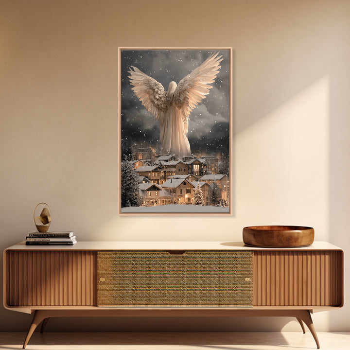 Winter Sentinel – Framed Canvas Print – Christian Wall Art – Modern Christian Art – Christian Christmas Art – Christian Art Canvas – Christ