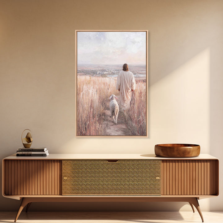 Hillside Of Mercy, Framed Canvas Print, Christian Art Canvas, Jesus Painting, Christian Wall Art, Christian Christmas Art, Modern Christian