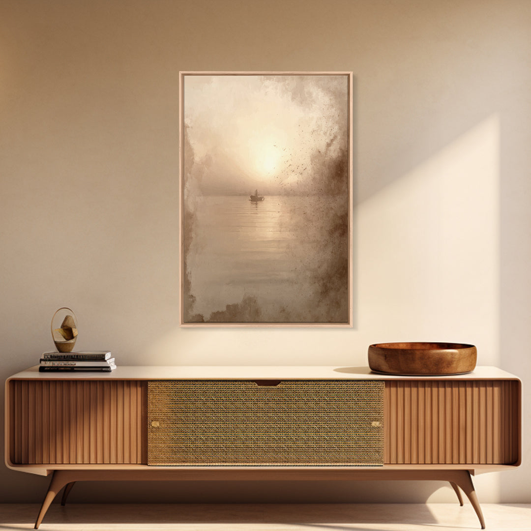 Eternal Tide Light | Framed Canvas Print | Jesus Painting | Christian Wall Art | Christian Art Canvas | Christian Christmas Art | Subtle Ch