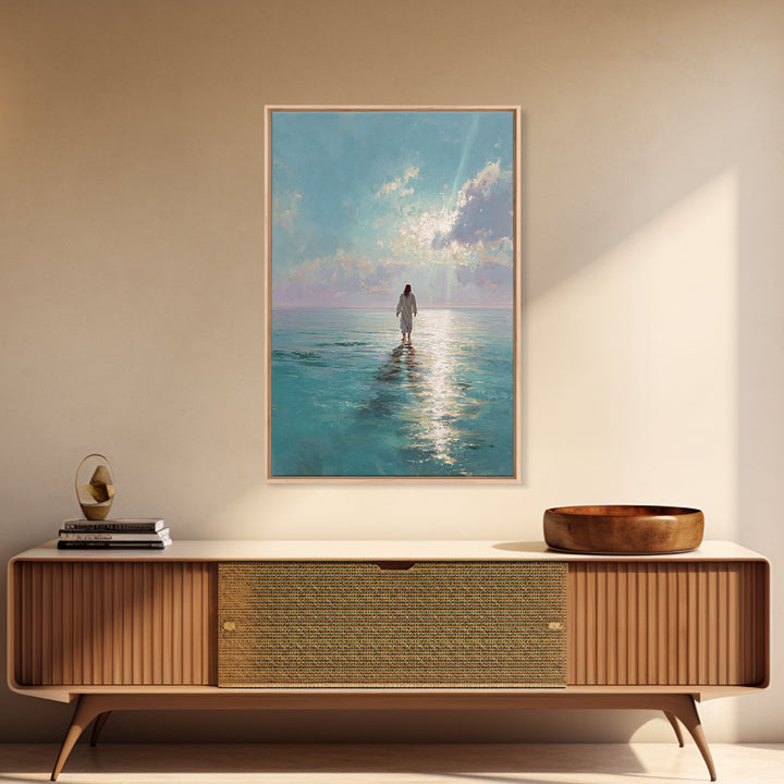 Fisherman’s Calm Grace – Framed Canvas Print – Christian Art Canvas – Christian Wall Art – Christian Christmas Art – Jesus Painting – Vinta