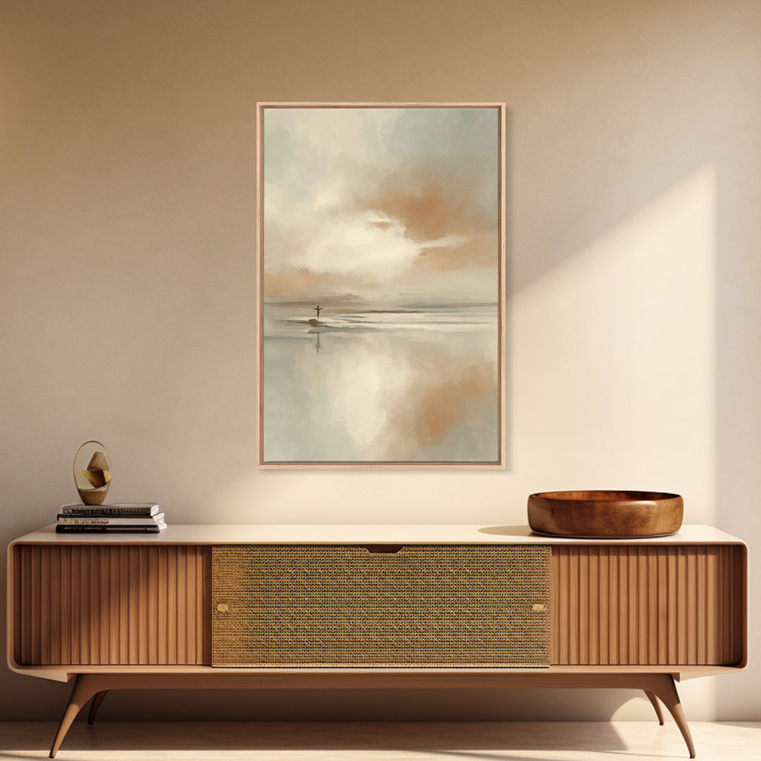 Arms Of Stillness | Framed Canvas Print | Christian Art Canvas | Christian Wall Art | Jesus Painting | Subtle Christian Art | Christian Gif