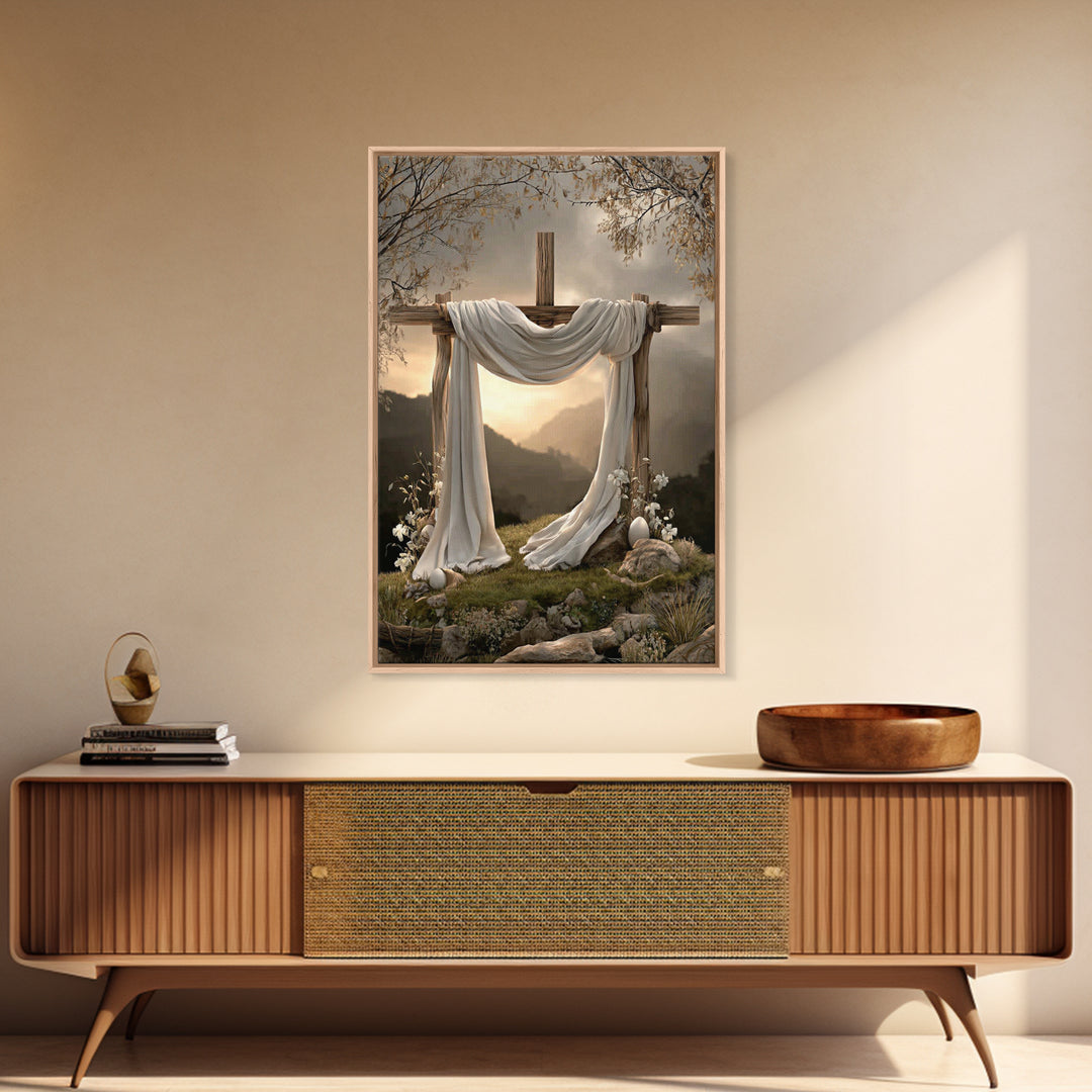 Light of Salvation | Framed Canvas Print | Christian Art Canvas | Christian Wall Art | Christian Painting | Christian Christmas Art