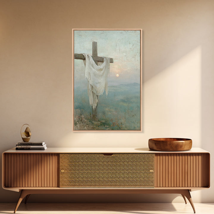 Hilltop Mercy – Framed Canvas Print – Christian Wall Art – Christian Art Canvas – Christian Painting – Christian Christmas Art