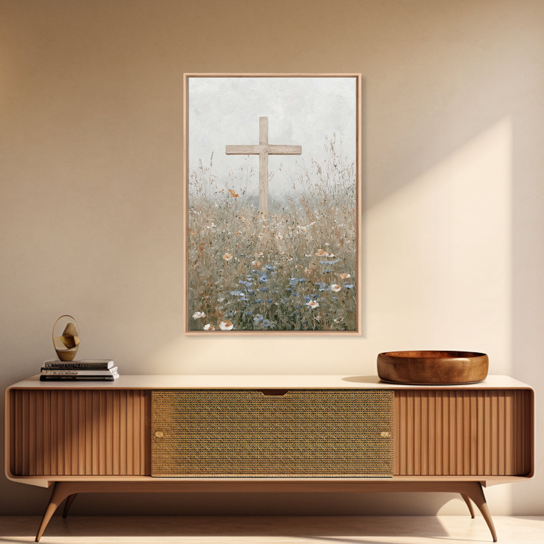 Fields Of Grace, Framed Canvas Print, Christian Art Canvas, Christian Wall Art, Christian Art Print, Christian Decor