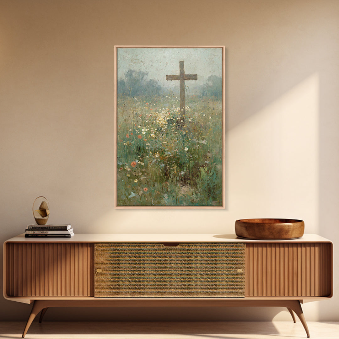 Garden Of Peace, Framed Canvas Print, Christian Wall Art, Christian Art Canvas, Christian Paintings, Christian Christmas Art