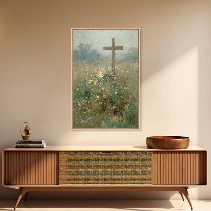 Garden Of Peace, Framed Canvas Print, Christian Wall Art, Christian Art Canvas, Christian Paintings, Christian Christmas Art