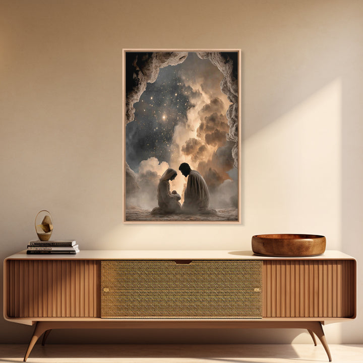 Nativity Night | Framed Canvas Print | Christian Wall Art | Christian Art Canvas | Jesus Christmas Art | Christian Painting