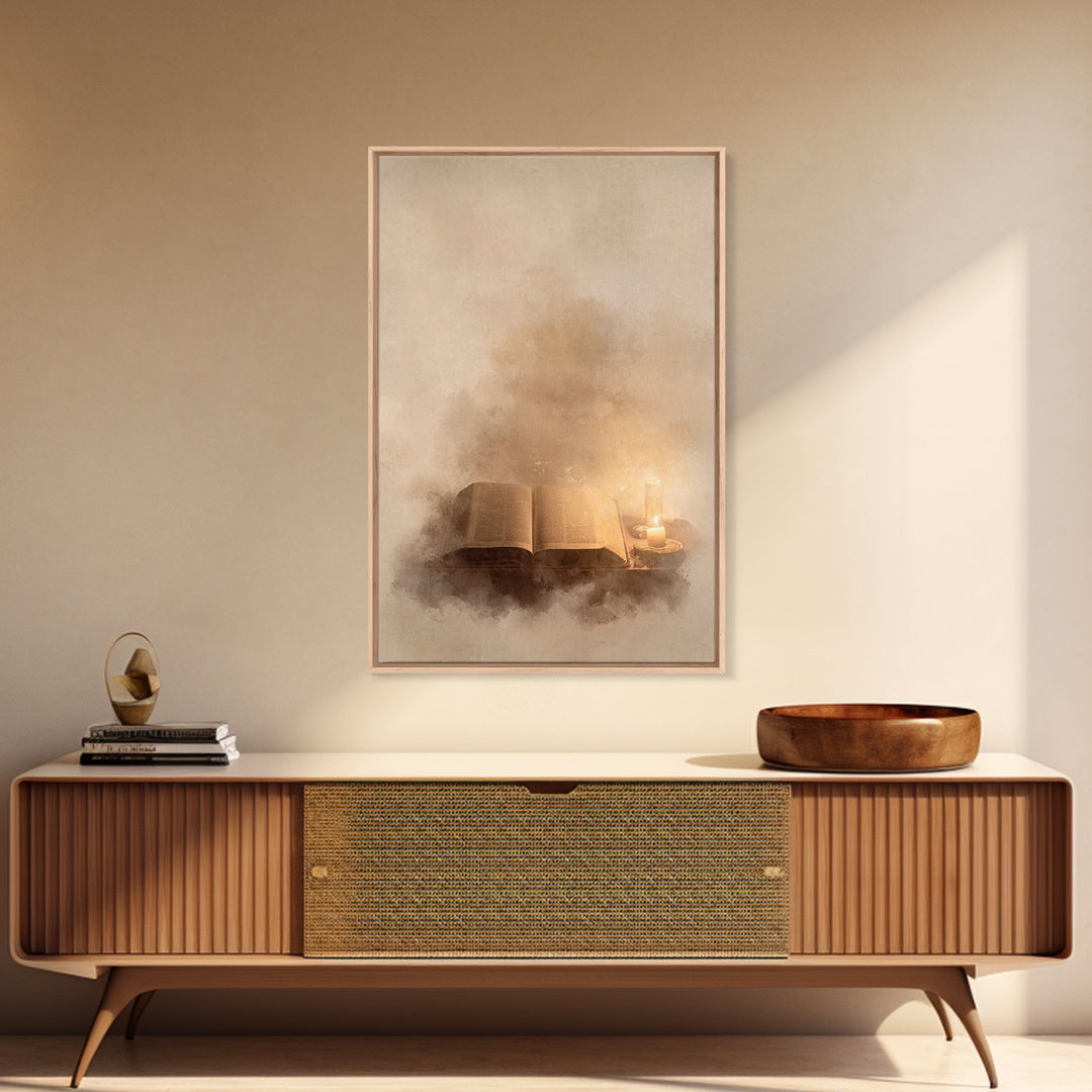 Sacred Illumination - Framed Canvas Print - Christian Art Canvas - Christian Decor - Jesus Painting - Christian Wall Art - Christmas Art