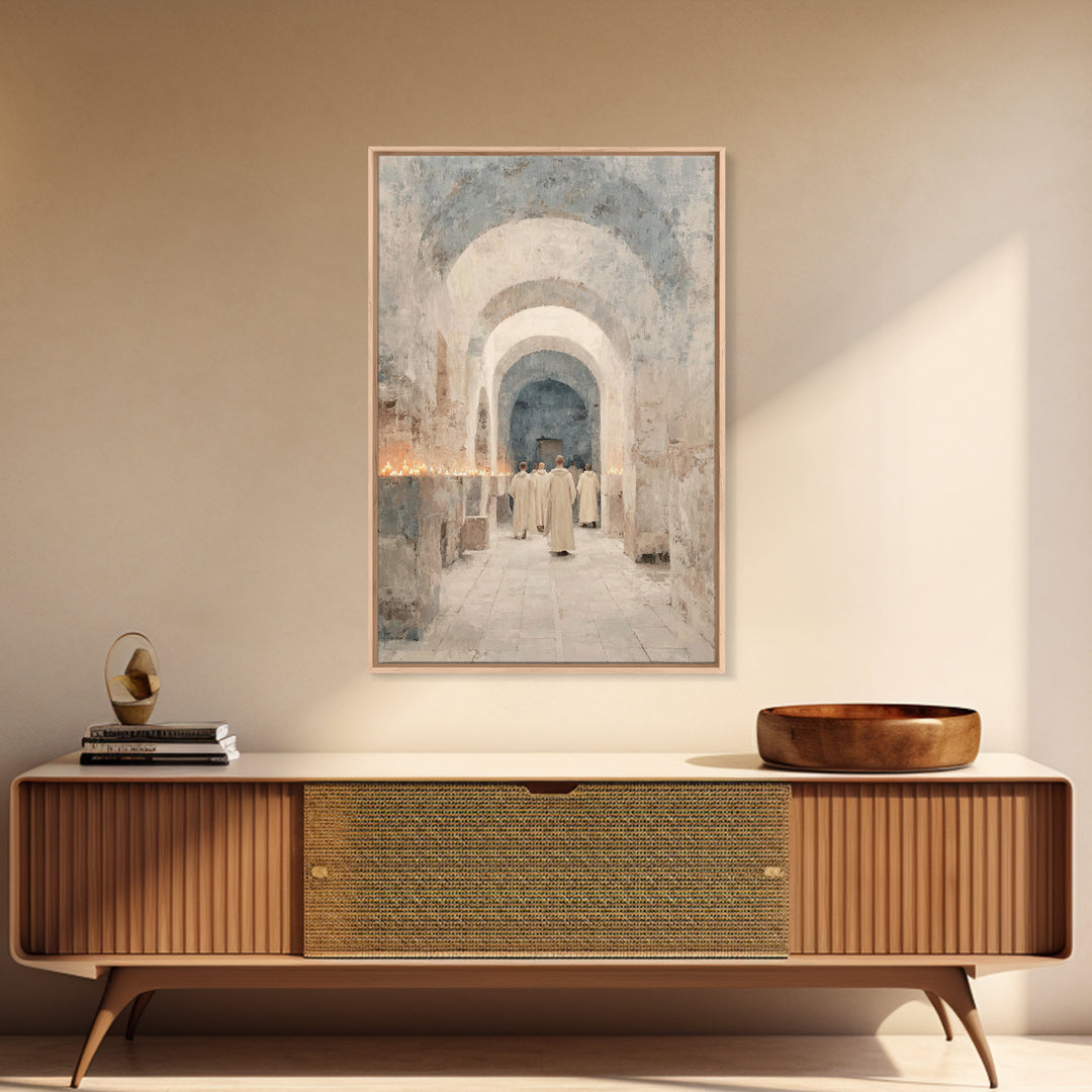 Procession Of Light – Framed Canvas Print – Christian Christmas Art – Christian Wall Art – Christmas Canvas Wall Art – Christian Art Canvas