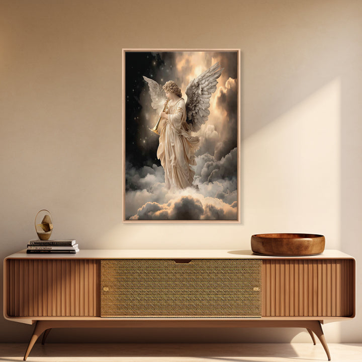 Trumpet Of Glory | Framed Canvas Print | Christian Art Canvas | Christian Wall Art | Modern Christian Art | Christmas Art Work | Christian