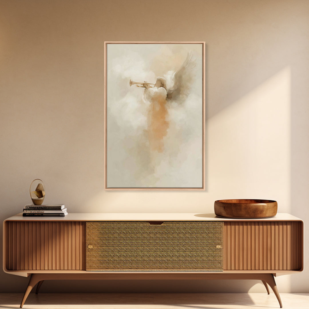 Heavenly Messenger, Framed Canvas Print, Christian Art Prints, Christian Wall Art, Subtle Christian Art, Christian Christmas Art, Christian