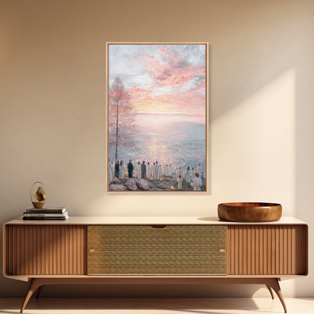 Radiant Horizon | Framed Canvas Print | Christian Christmas Art | Christian Wall Art | Large Christian Art | Modern Christian Painting | Ch